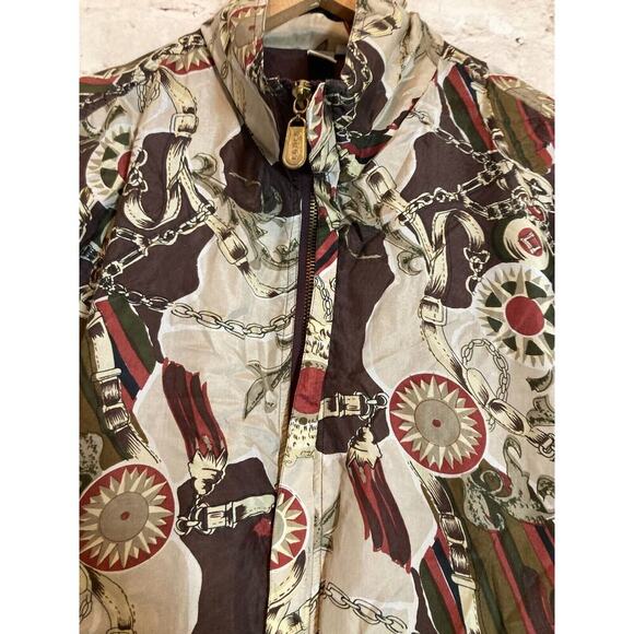 Vintage Coaco Silk Jacket Womens Large Equestrian Full Front Zip Bomber Puffy - Picture 5 of 13